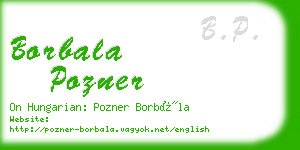 borbala pozner business card